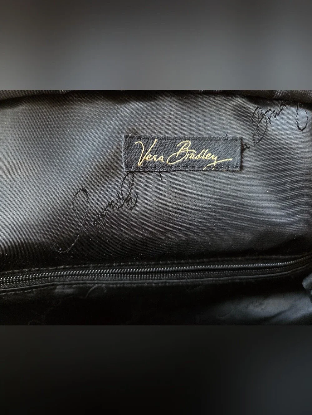 Vera Bradlet Vintage Black Quilted Backpack